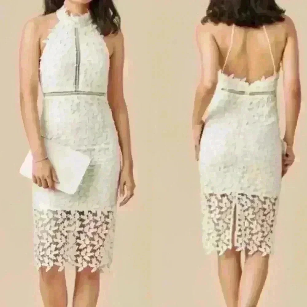 Bardot White Lace Wedding Dress